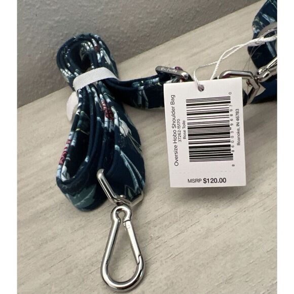 Vera Bradley Oversized Shoulder Hobo Bag Rose Toile Recycled Cotton - Picture 9 of 13